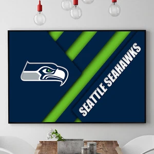 Seattle Seahawks Design NFL Football Wohndeko Wandkunstdruck Poster/Leinwand - Bild 1 von 4