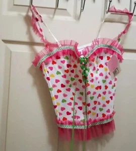 100% BABE colorful hearts Corset - Picture 1 of 8