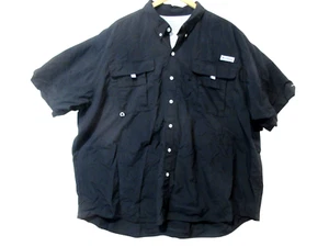 Talla 3X Columbia PFG Camisa Omni-Sombra Hombres Negra Pescador Campamento Senderismo Fácil Cuidado - Imagen 1 de 13