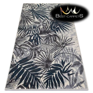 MODERN amazing RUGS 'HEOS Jungle cream blue grey CARPETS ORIGINAL nature pattern - Picture 1 of 11