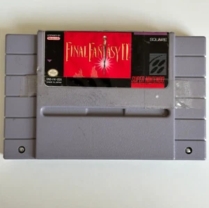 Final Fantasy II (Sistema de Entretenimiento Super Nintendo, 1991) Etiqueta SNES Peeling - Imagen 1 de 2