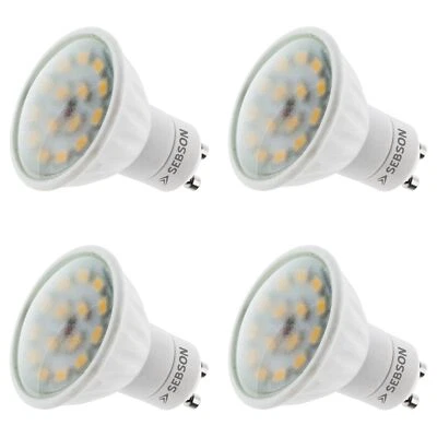 LED Lampen GU10 5W - 4x Leuchtmittel warmweiss 3000K 380lm 110° 230V SEBSON - Bild 1 von 4