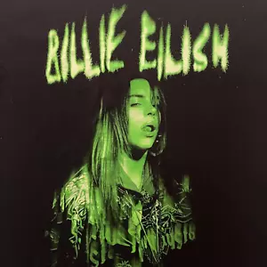 black BILLIE EILISH t-shirt-LICENSED merchandise 2021-ARTSY photo--PERFECT--(M) - Picture 1 of 3