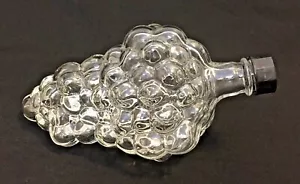 Bottiglia vetro trasparente a forma di grappolo d'uva vino decanter 6,5" grappolo decorazione vintage - Foto 1 di 6
