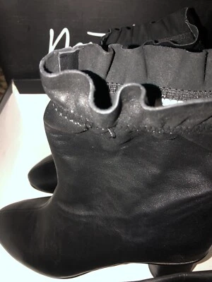 Botines Nanette Lepore talla 6 M para mujer botas de cuero negras zapatos de moda de moda Foto 1 de 4