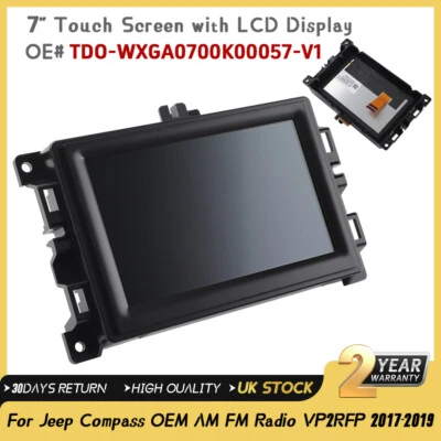 Tela LCD de 7" tela sensível ao toque para substituição de navegação por rádio Jeep Compass 2017-2020 - Imagem 1 de 4
