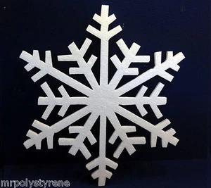 10 POLYSTYRENE SNOWFLAKE IN HD 1 DESIGN 360MM HEIGHT 10MM THICK - Picture 1 of 1