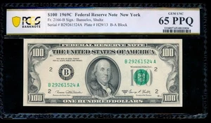 AC 1969C $100 FRN New York PCGS 65 PPQ Fr 2166-B - Picture 1 of 2