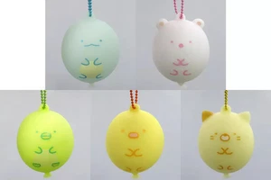 San-X Sumikko Gurashi Tapioka Park Squishy Balloon Keychain Complete Set of 5 - Picture 1 of 6