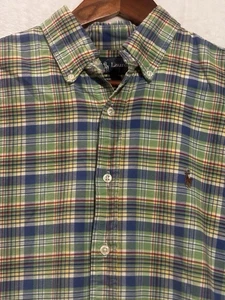 Polo Ralph Lauren Hemd Herren mittel bunt kariert Button Down blau grün gelb - Bild 1 von 9