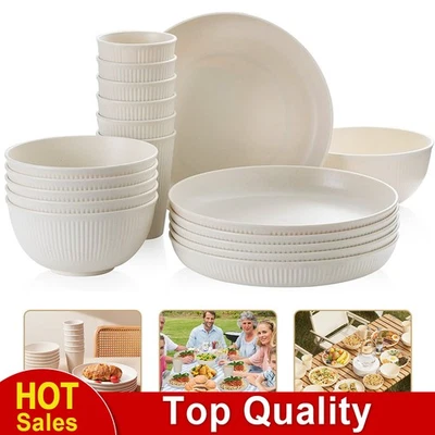 Camping Geschirr Set MelaminGeschirr 6 Personen Service Picknick Campinggeschirr - Bild 1 von 4