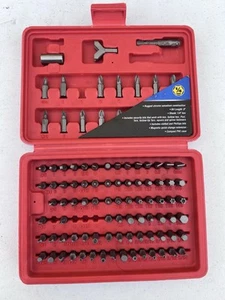 Security Bit Set 100-Piece Set Cr-V Steel 1/4-inch Adapters . - Picture 1 of 5