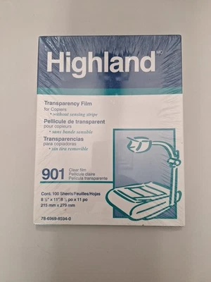 New Highland Transparency Film 901 Clear 100 Sheets Sealed 8.5 X 11  - Image 1 of 4