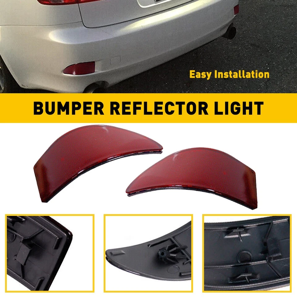 Capas de para-choque refletores traseiros de lente vermelha OE-Spec para 06-13 Lexus IS IS250 IS350 - Imagem 1 de 4