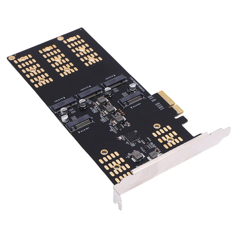 ◜M.2 PCIe To M.2 Serial ATA SSD Adapter 5 Slot M.2 PCIe Expansion Card For 2 - Image 1 of 4