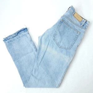MNML Jeans Mens 31/31 Straight Leg Light Blue 100% Cotton Raw Hem Rock Grunge - Picture 1 of 13