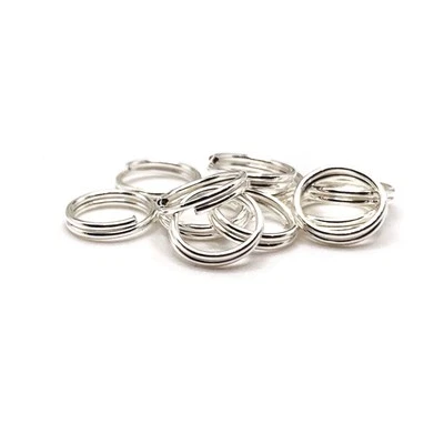 GUERRILLA CHARM 8mm, 21g, Silver Plated Split Double Jump Rings - US Seller