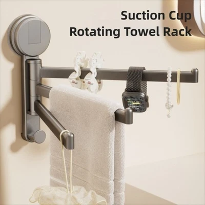 Towel Holder Multi-bar Folding Rack Rotatable Kitchen Storage Rack  Home - Image 1 of 4
