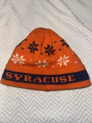 100% Wool SYRACUSE Orange SKI HAT Fleece Lined NEVER WORN Vermont Originals USA - Image 1 of 4