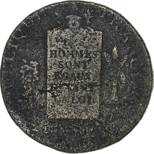 [#394453] France, 2 Sols, 2 sols aux balances daté, 1793, Uncertain mint, Bro, n - Picture 1 of 2