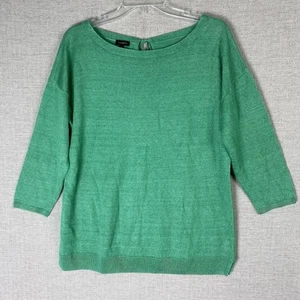 Suéter Talbots Mujer M Kelly Verde Lino Tejido Corbata Borla Playa Costera 3/4 - Imagen 1 de 7