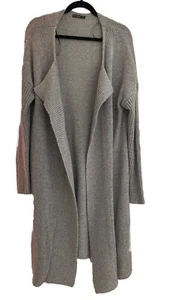 Long Cardigan Mohair Acrylic Nylon Blend Grey Size 12 Fate & Becker -jacket - Picture 1 of 6