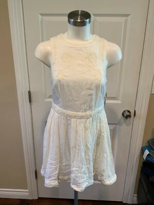 Free People White Embroidered Fit & Flare Dress, Size 2 - Image 1 of 4