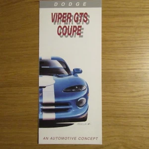 DODGE VIPER 8.0 V10 GTS Concept Coupe USA American Brochure Leaflet 1992 - Picture 1 of 1