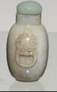 Antique Chinese Chicken Bone Hetian Jade Snuff Bottle Qing Dynasty 18th Century - Picture 1 of 7