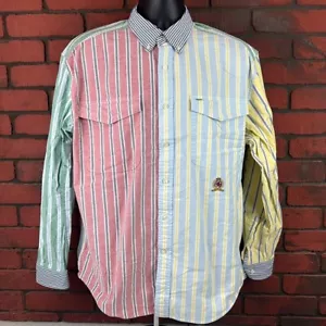 Tommy Hilfiger Men's Button Down Limited Edition Shirt Medium Stripped - Picture 1 of 10