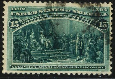 U.S. - Scott #238 - VF Used - 1893 Columbus - $82 Cat Value - Image 1 of 2