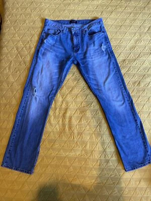 Adam Levine The Patriot 222 Luxe Medium Wash Faded Denim Jeans Straight 32 x 32 - Image 1 of 4