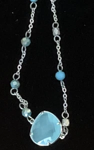 Beautiful Light Aqua Beaded Chain Anklet - Picture 1 of 2