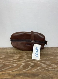 SACCOO Brown Leather Pouch Pencil Pen Bag Sack NWT - Picture 1 of 7