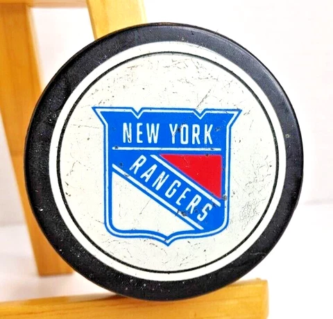 New York Rangers NHL Team Logo Souvenir Hockey Puck Made in Canada Cover
