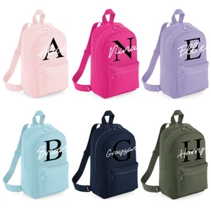 Personalisierter Mini Kinder Rucksack mit Schriftzug Jungen Mädchen Name Kleinkind Schultasche MBP6 - Bild 1 von 12