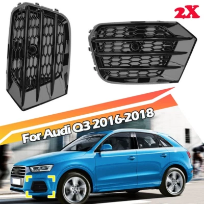 Parrillas antiniebla negras para Audi Q3 2016 2017 2018 parachoques delantero rejillas antiniebla  Foto 1 de 4