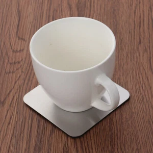6 Pcs Non-Slip Coasters Set Square Stainless Steel Table - Imagen 1 de 11