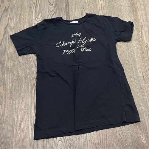 Zara Black Champs-Elysees Paris Graphic T-Shirt Short Sleeve Size M