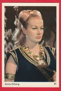 1960s Leaf Confectionary Film Star Card #81 Swedish Actress Anita Ekberg - Picture 1 of 1