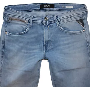 Replay Herren Jeans Hose M 914 ANBASS Skinny Slim Stretch M914 W30 L32 blau - Bild 1 von 6
