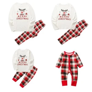 Christmas Elk Pyjamas Set Kids Family Matching Nightwear Xmas Casual PJs Set US - Picture 1 of 16