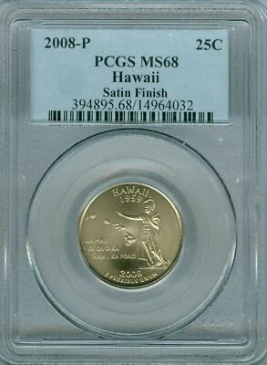 2008 P HAWAII QUARTER PCGS MS68 SF 2ND FINEST REGISTRY * - Image 1 of 2