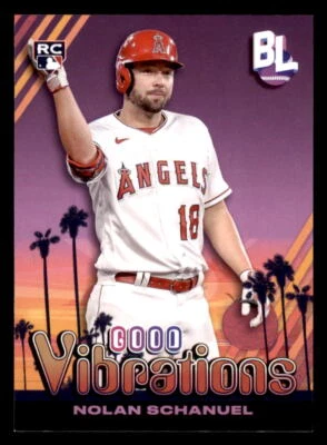 2024 Topps Big League Good Vibrations #GV-21 Nolan Schanuel Angels RC - Image 1 of 2