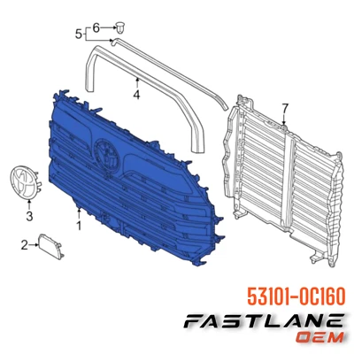 2007-2010 TOYOTA TUNDRA GRILLE ASSEMBLY NEW OEM 53101-0C160 - Image 1 of 4