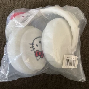 Hello Kitty Foldable Cosplay Earmuffs Micro Fleece Fall Winter White - Picture 1 of 5
