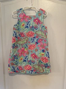 Tommy Bahama Girls bright Tropical Sleeveless lined Cotton Sun shift Dress sz 4 - Picture 1 of 6