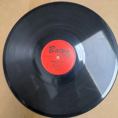 The Hearts    DOO-WOP 78     Lonely Nights / Oo-Wee     STRONG VG+ Baton Records - Image 1 of 2