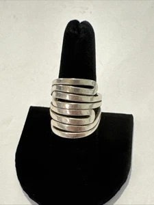 SILPADA Sterling Silver 925 Modern Maze Statement Spiral Ring Size 8 - Picture 1 of 11