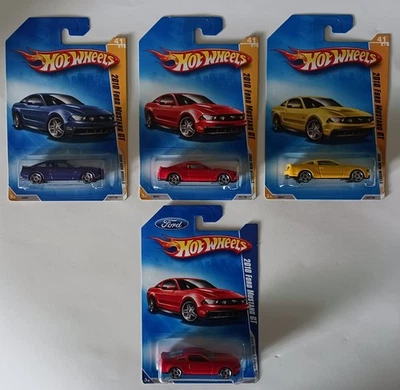 Lot of 4 2009 Hot Wheels New Models 2010 Ford Mustang GT + Auto Show Edition  - Image 1 of 4